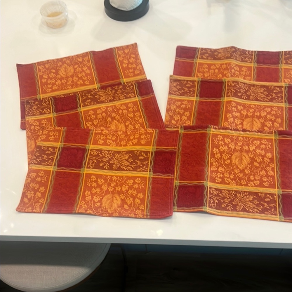 Elegant Red and Orange Table Placemats